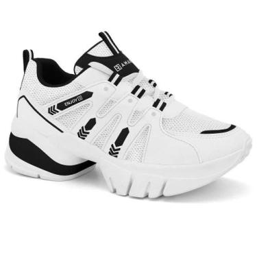 Imagem de Tênis Feminino Ramarim Sneaker Chunky 2580132, Branco, Preto, 36