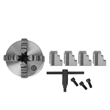 Imagem de Mandril de torno com 4 mandíbulas autocentrantes 100mm Faixa de fixação de alta precisão para torno Acessórios para máquinas Material de ferro Construção durável