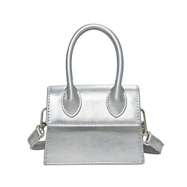 Imagem de Mini bolsa tiracolo feminina com alça superior, Prata