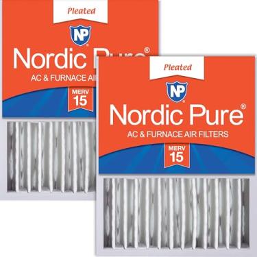 Imagem de Nordic Pure 16 x 20 x 5 (tamanho real: 15 7/8 x 19 5/8 x 4 3/8) Honeywell/Lennox Filtro de ar de substituição MERV 15 pacote com 2