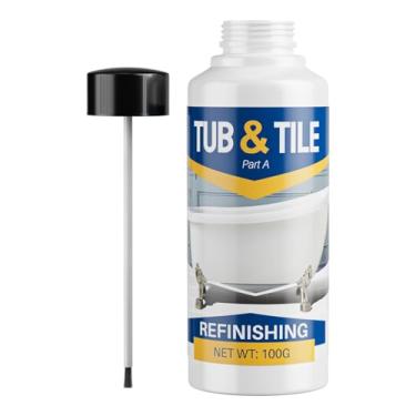 Imagem de IRONABLE Kit de retoque de banheira branco, tinta para azulejos de banheiro, tinta de bancada de pia de banheira para cerâmica, bancada de cozinha