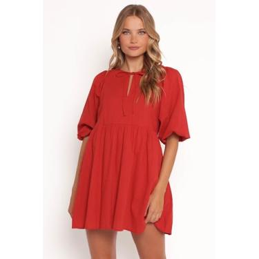 Imagem de Petal & Pup Minivestido feminino cinza vermelho, Vermelho, G