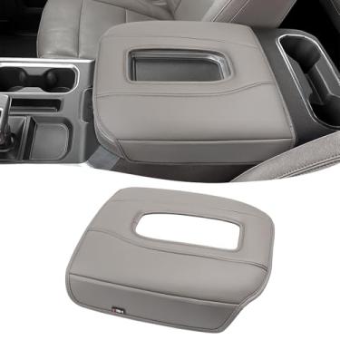 Imagem de KBH Capa de apoio de braço para console central para Chevy Silverado e GMC Sierra 2019-2025, Tahoe e Suburban e Yukon 2021-2025, console de assento de balde, capa de descanso de braço de couro para