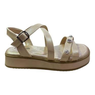 Imagem de Sandália Infantil Feminina Alana Flatform Tiras Cruzadas Nude (Nude, BR, Criança de 4 a 8 anos, Numérico, P, 35)