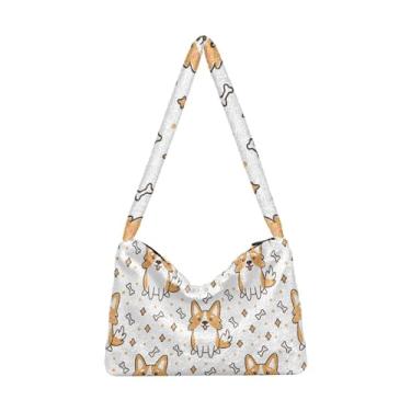 Imagem de GAIGEO Foxes Bolsas de ombro femininas para jogar futebol, bolsa de ombro feminina, bolsa feminina para uso ao ar livre, Cachorro galês, One Size