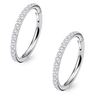 Imagem de Kadogohno F136 titânio 20/18/16G 8/10 mm concha septo nariz argola piercing joias tragus cartilagem helix daith torre brincos para mulheres pequeno infinito fino corpo feminino clicker hipoalergênico