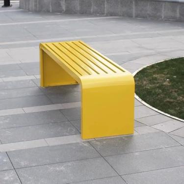 Imagem de LOERSS Banco de jardim à prova de intempéries, bancos ao ar livre, banco de pátio, antiferrugem, banco de parque para varanda, quintal, gramado, deck (tamanho: 100 cm/39 pol, cor: amarelo B)