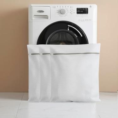 Imagem de Sacos de lavar roupa com 3 conjuntos de sacos de lavagem com zíper, saco de roupa de malha, sacos de lingerie para lavar roupas delicadas