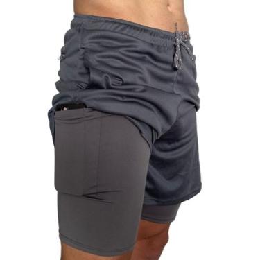 Imagem de Shorts Duplo 2 Em 1 Para Corrida United, Cinza, XGG