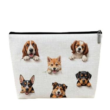 Imagem de Bolsa de maquiagem pequena para cães fofos, vários sacos de cosméticos para viagem, bolsas de higiene pessoal, bolsa de maquiagem de grande capacidade para mulheres, presentes para amantes de cães