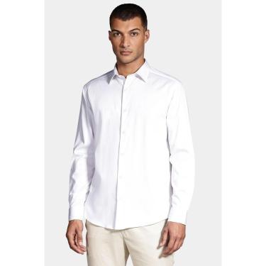 Imagem de Camisa Manga Longa Cosmo Slim Cetim Com Elastano Hudson Branco-Masculino