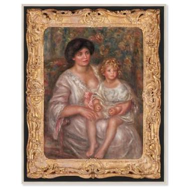 Imagem de Art Remedy Retratos clássicos de tela Mother and Child 1940, moldura prateada, 40,6 cm x 50,8 cm