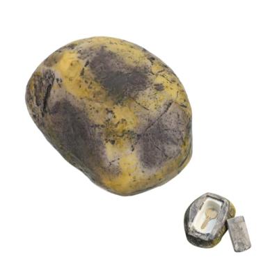 Imagem de SegurançaOcultar uma chave do lado de fora do esconderijo de chave de pedra de rocha falsa disfarce suporte oculto parece e parece uma pedra real para jardim ao ar livre, quintal, paisagismo, acesso