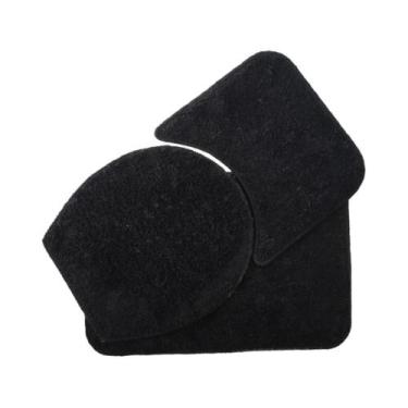 Imagem de Tapete Para Banheiro 3 Peças Pelúcia Premium - Lucatex, Preto