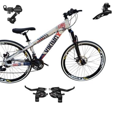 Imagem de Bicicleta 26 VikingX T25 24v Index Freeride Shimano Cubo k7 Pneu Slick Fino FX 1.50-Unissex