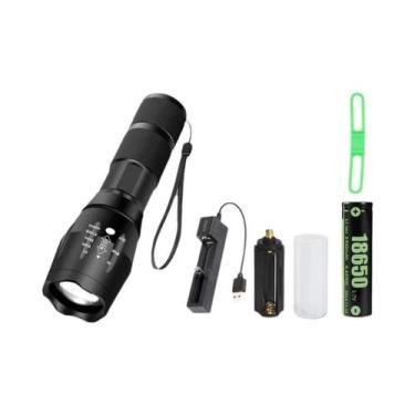 Imagem de Lanterna LED T6 À Prova d'Água De Alta Potência Com 5 Modos Zoom Alumí
