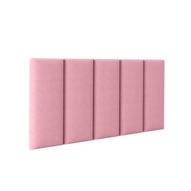 Imagem de Kit Cabeceira Modulada Estofada Cama Solteiro Casal Queen King - Varios Tamanhos (Rosa, Solteiro)