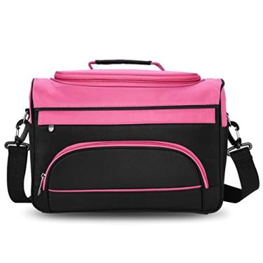Imagem de Generic Bolsa Portátil para Salão de Beleza Organizador de Grande Capacidade para Ferramentas de Cabeleireiro Bolsa Porta Tesoura para Uso Profissional Em Salão de Beleza e Viagens Rosa Vermelha +