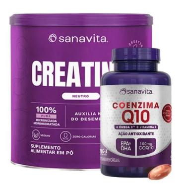 Imagem de KIT Coenzima Q10 + Creatina Sanavita 300g