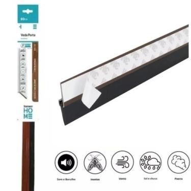 Imagem de Veda Porta Rodapé Adesivo 80cm Rodo Silicone Protetor - Stamaco, Marro