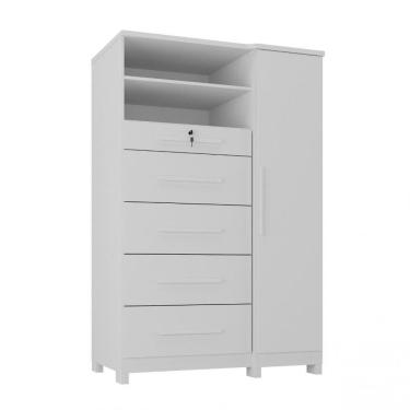 Imagem de Cômoda Com Sapateira Imperial 1 Porta 5 Gavetas Branco