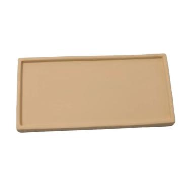 Imagem de Pires de plantas Regadores para Plantas de Cerâmica, para Sala Estar, Varanda, Retângulos, Vasos Flores, Pires(Yellow,Grande)