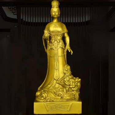 Imagem de FENNYYAR Ornamento de estátua de latão, 25 cm 9,8 polegadas, armário de vinho para sala de estar, decoração de casa