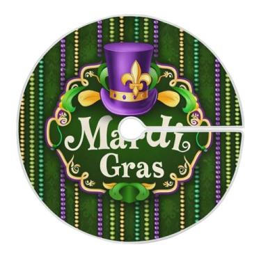 Imagem de ATTX Saia de árvore com padrão vintage de carnaval de 90 cm - decoração festiva para festas de ano novo e carnaval #130