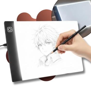Imagem de Mesa de Luz LED A4 Preta com Alimentação USB, Prancheta de Desenho com 3 Níveis de Iluminação, Ideal para Desenho Técnico, Esboços, Desenhistas e Crianças – Qualidade Premium LNSTORE