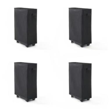 Imagem de Cesto de Roupa Suja Dobrável Com Rodas Universais Tecido Oxford,Organizador para Quarto e Banheiro,Ideal para Famílias(preto KTI4)