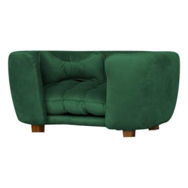 Imagem de Poltrona Cama Pet Estofada Tecido Veludo(Verde)