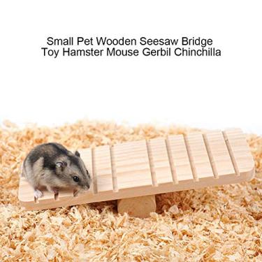 Imagem de Naroote Brinquedo de Gangorra de Madeira Divertido Inspirador para Pequenos Animais de Estimação, Ponte para Animais de Estimação e Gangorra para Hamster Mouse Gerbil Chinchila, Material de Madeira