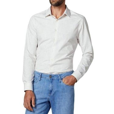 Imagem de Camisa Masculina Dudalina ML Slim Space Dyed Bege Claro - 530425-Masculino