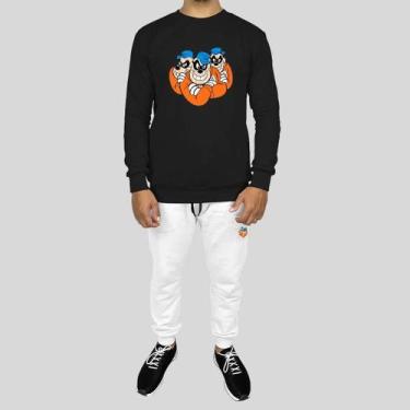 Imagem de Conjunto Calça e Blusa Moletom Careca Sem Capuz Algodão Estampado Brot