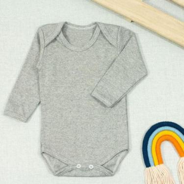 Imagem de Body para Bebê Manga Longa Em Suedine Básico Até 12 Meses - Era Uma Ve