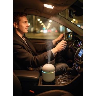 Imagem de Mini umidificador USB Cool Mist hidratante de ar portátil com luz LED ambiente para uso no quarto e na mesa