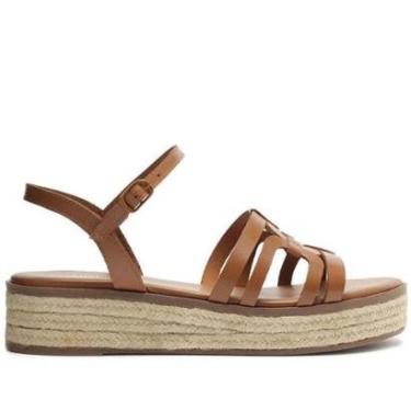 Imagem de Sandália Anacapri Plataforma Corda Recortes Marrom-Feminino