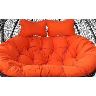 Imagem de Almofada de substituição para cadeira suspensa de jardim tipo ovo, 2 lugares, 59 x 43 polegadas (150 x 109 cm), almofada para cadeira suspensa dupla tipo rede (cadeira não incluída).