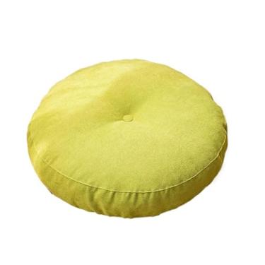 Imagem de Almofada de assento de chão cor sólida adequada para almofadas de assento redondas de ioga pufe sofá cadeira cama almofadas de assento de carro (verde, redondo 55 cm)