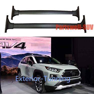 Imagem de YiXi-Partswell 2 peças de rack de teto barras transversais bagageiro adequado para Toyota RAV4 Adventure 2019 2020 - preto