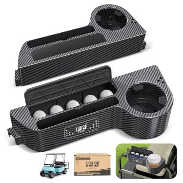 Imagem de 10L0L Kit de assento traseiro para carrinho de golfe descansos de braço com suporte de copo, kit de assento traseiro universal para EZGO, Club Car, Yamaha e mais (preto)
