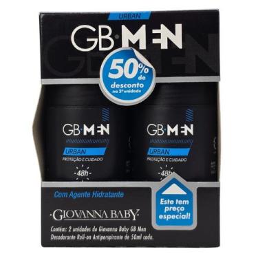 Imagem de Kit 2 Desodorante Roll-on Urban GB Men 48h Vegano Giovanna Baby 50ml