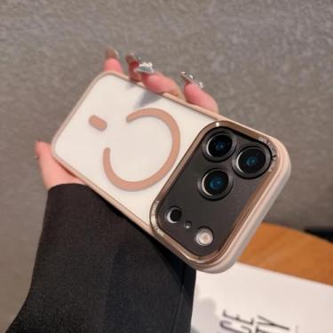 Imagem de IRTGFG Capa de luxo à prova de choque para iPhone 16 Pro Max com proteção rígida e lente de metal transparente (para iPhone 16 Pro Max/Dourado Deserto)