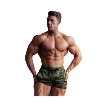 Imagem de Shorts Esportivos Masculinos Em Malha Respirável Para Verão, Fitness, 