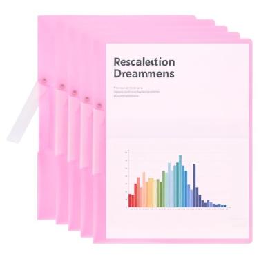 Imagem de PATIKIL Pacote com 5 capas transparentes com clipe giratório, pastas de apresentação frontais de 30 x 23 cm, fichário de documentos, capacidade de 100 folhas, para projetos de entrevista de cartas de