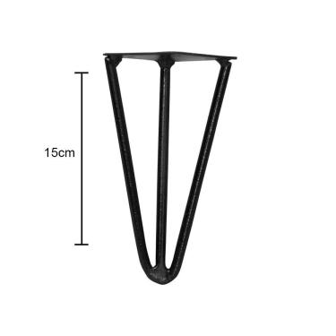Imagem de Kit 3 Pé De Ferro Hairpin Legs 15 Cm Preto Combo Stock