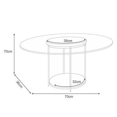 Imagem de Mesa De Centro Sky Com Tampo De Vidro Off White - Hb Móveis