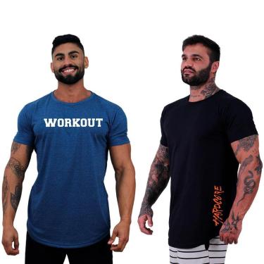 Imagem de Kit 2 Camiseta Longline Masculina MXD Conceito Básico Sport Fitness Silk Screen-Masculino