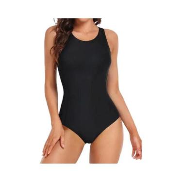 Imagem de Maiô Feminino Sem Costas, Estampado, Conservador, Com Patchwork, Roupa