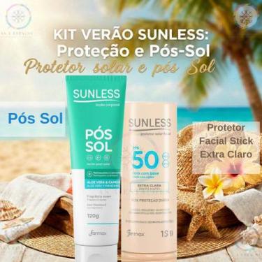 Imagem de Kit Sunless: Stick FPS 50 Extra Claro + Pós-Sol 120g
